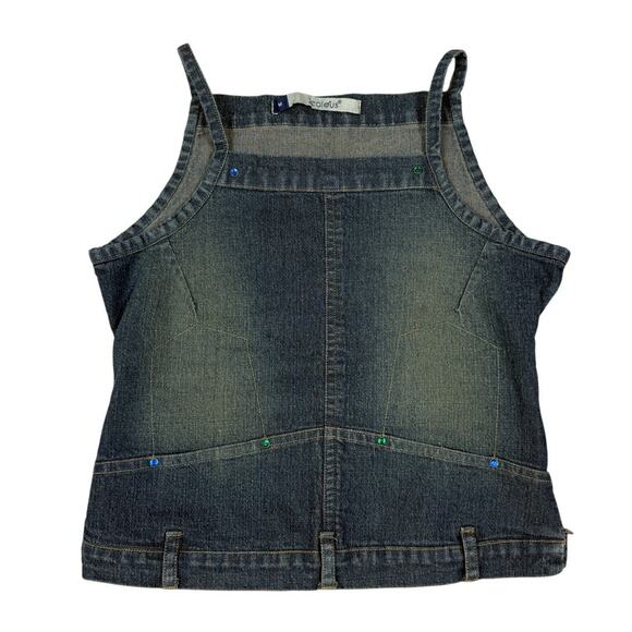 Y2K Jealous Womens Size M Denim Tank Top - Picture 1 of 6